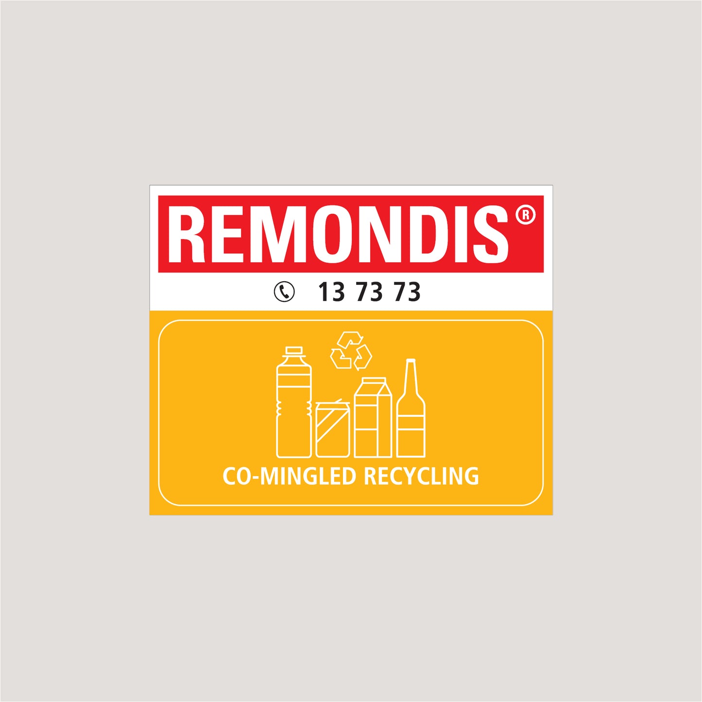 REMONDIS Co-Mingled Recycling Bin Sticker