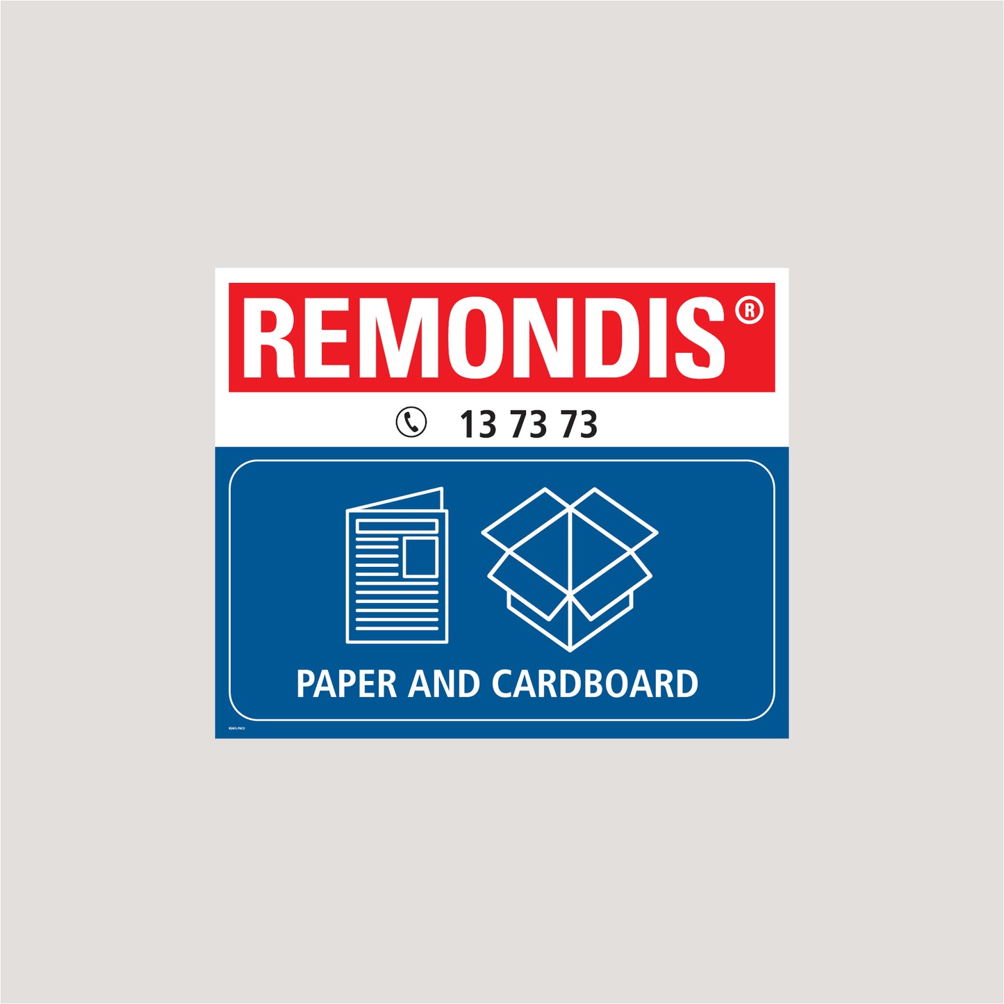 REMONDIS Paper and Cardboard Bin Sticker